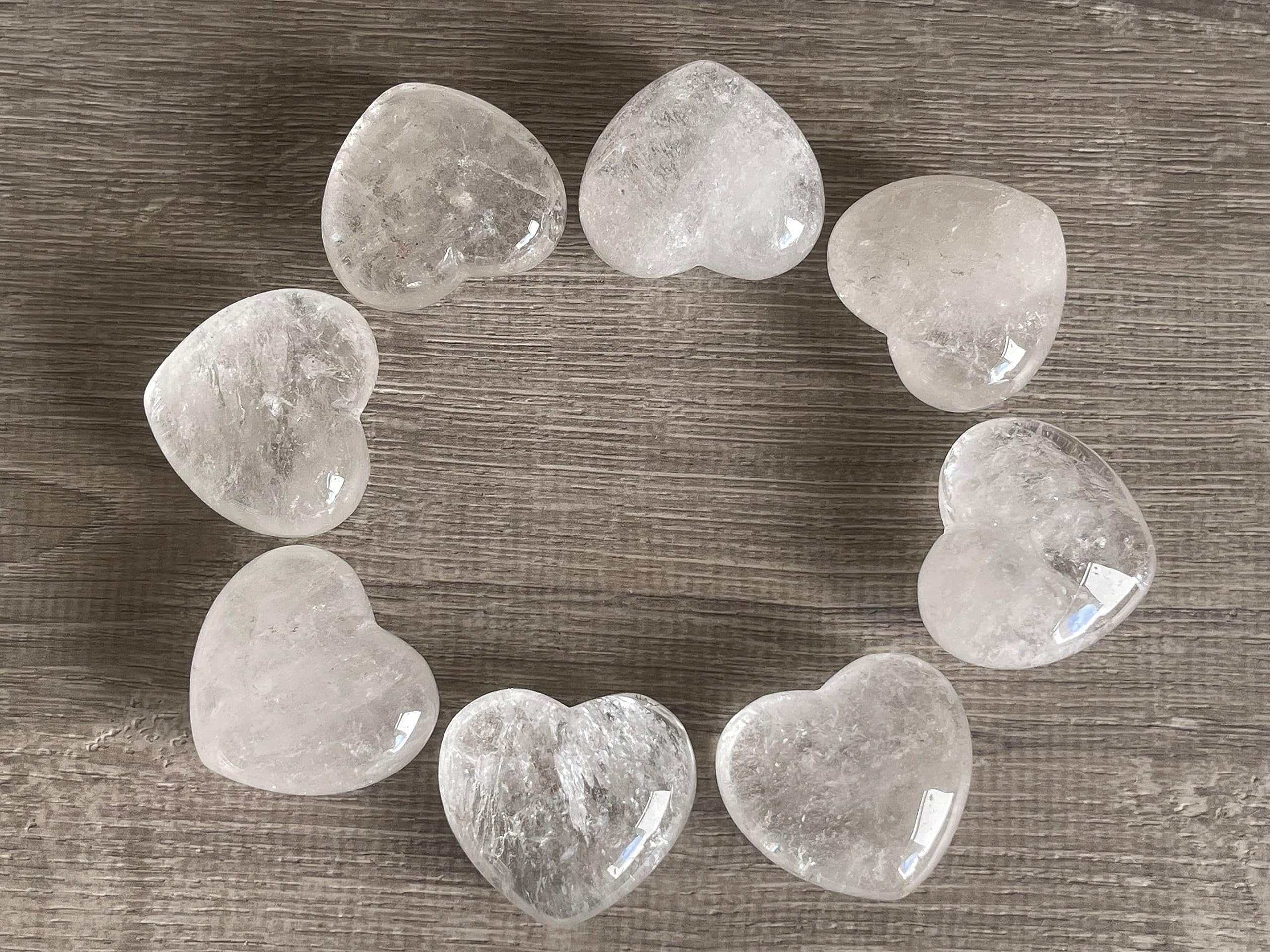 GAF Treasures clear quartz puffy heart for soothing touch and relaxation
