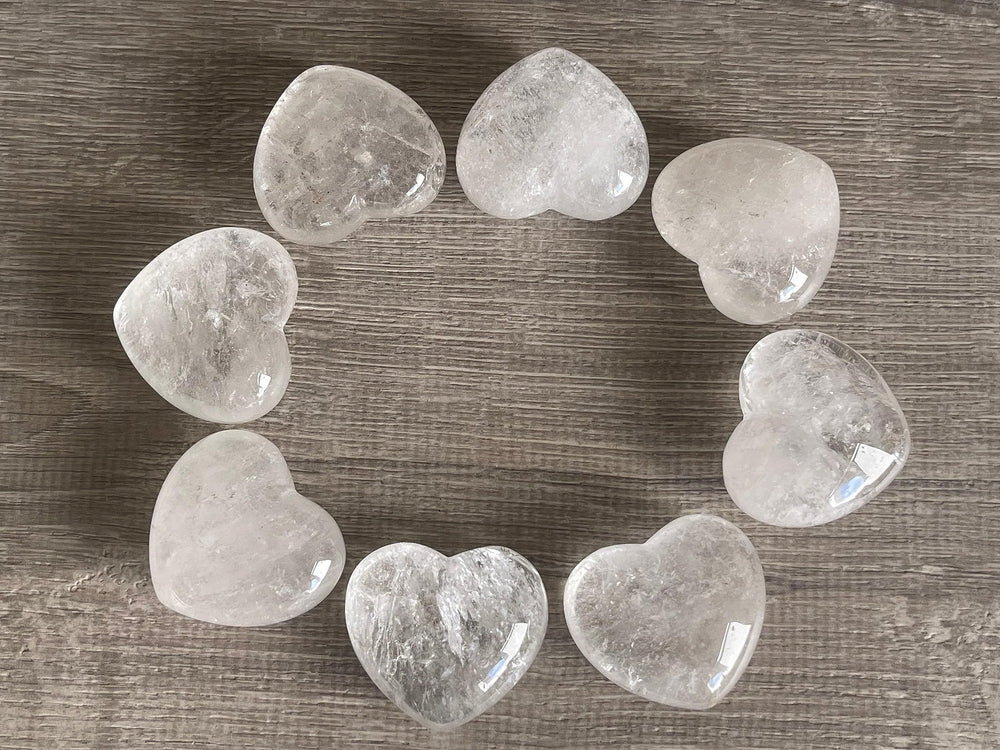 GAF Treasures clear quartz puffy heart for soothing touch and relaxation