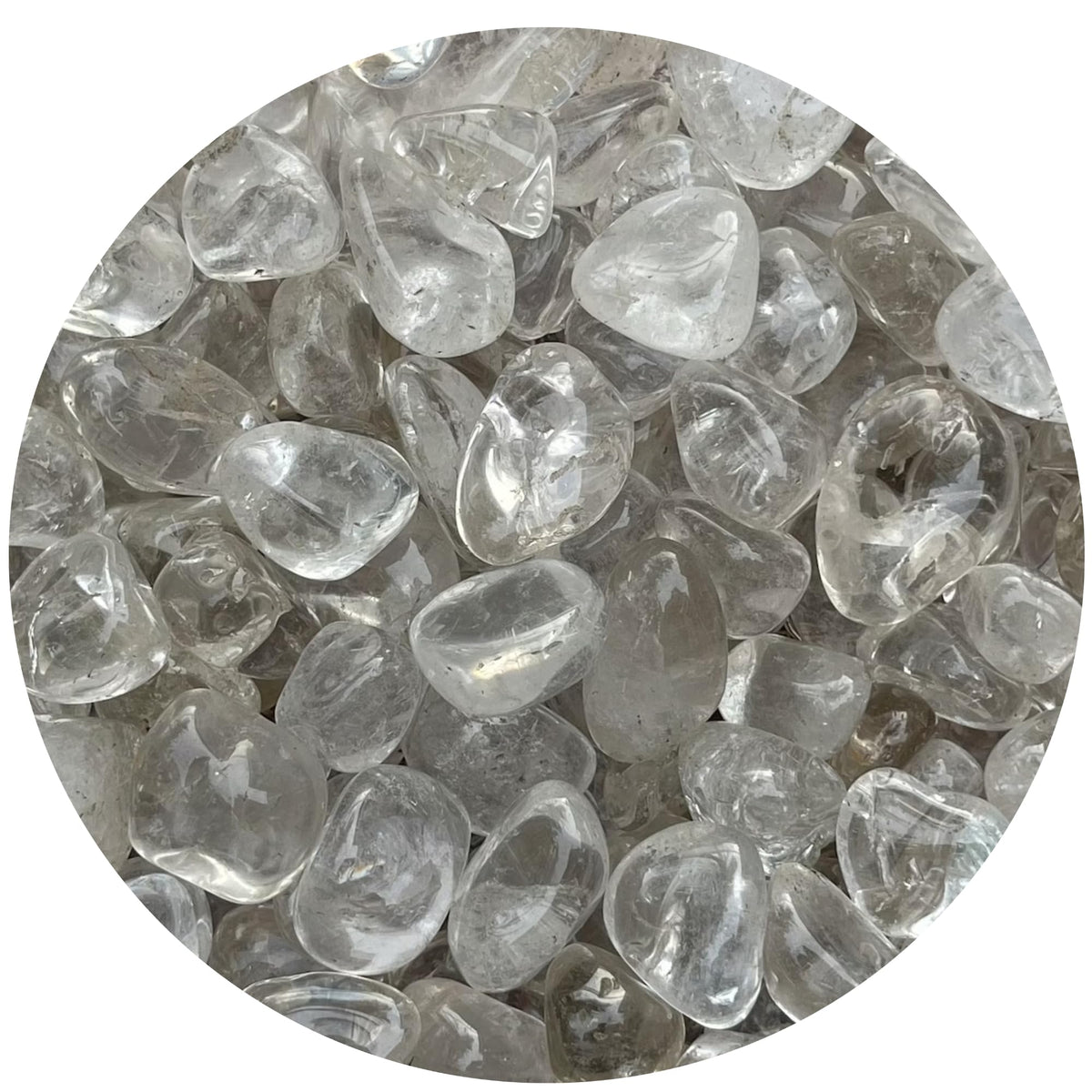 GAF TREASURES clear quartz tumbled stones 1lb – smooth surfaces ideal for crystal grids.