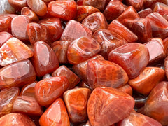 GAF Treasures Fire Agate size 0.75 to 1.25 inches for easy handling.