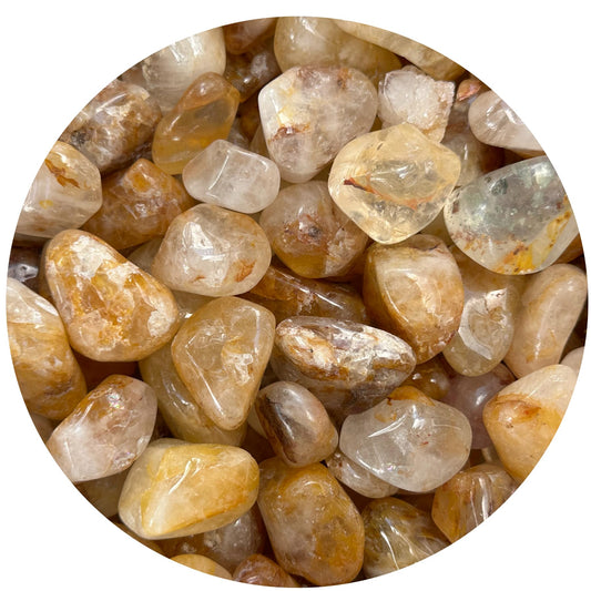 GAF TREASURES Golden Healer Quartz tumbles glow, ideal for meditation and positive energy