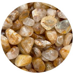 GAF TREASURES Golden Healer Quartz tumbles glow, ideal for meditation and positive energy