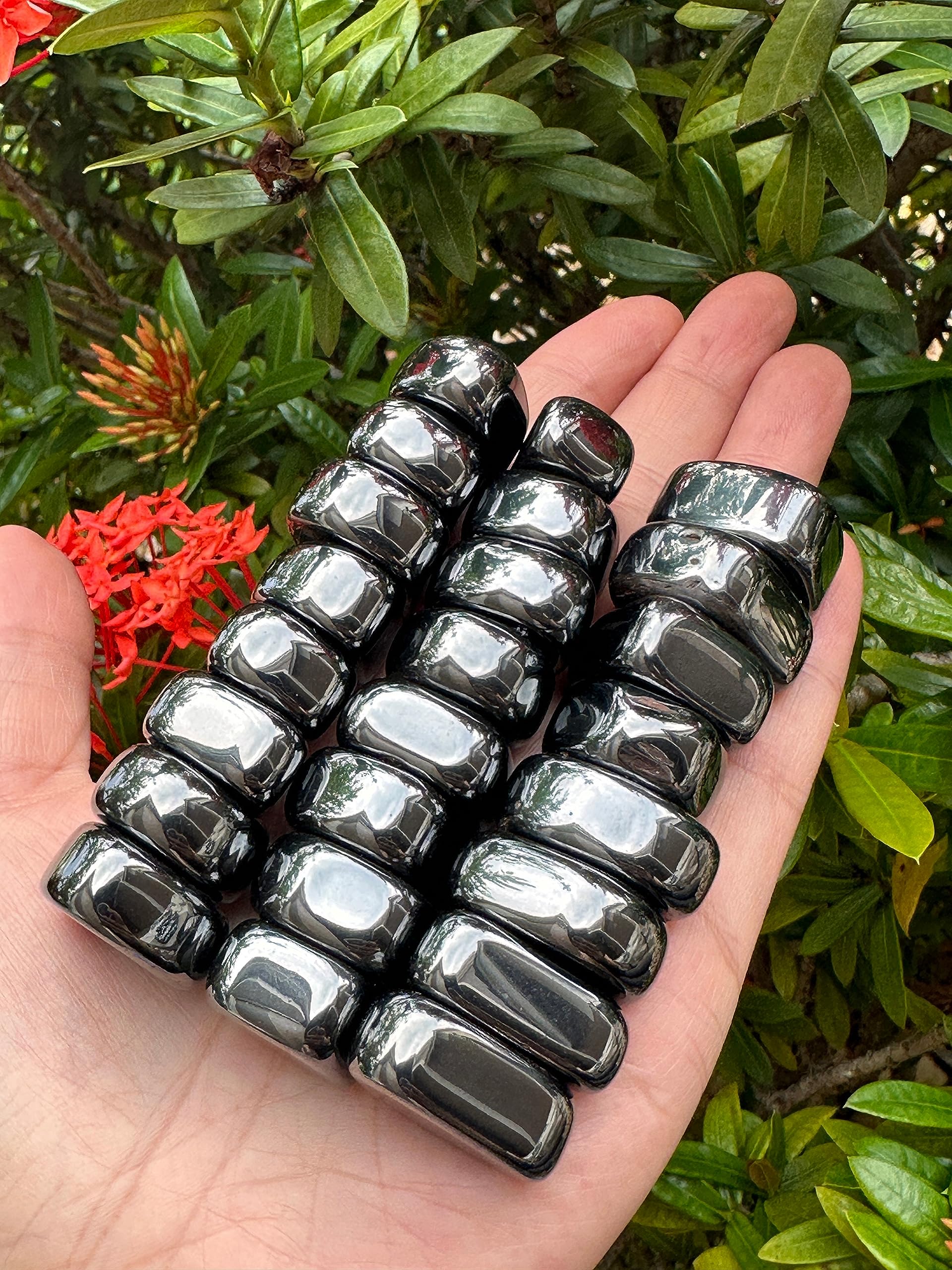 GAF Treasures hematite stones with metallic sheen closeup