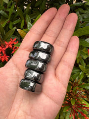 GAF Treasures hematite tumbles for meditation use and grids