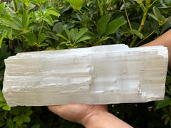 GAF TREASURES jumbo selenite log catches light beautifully
