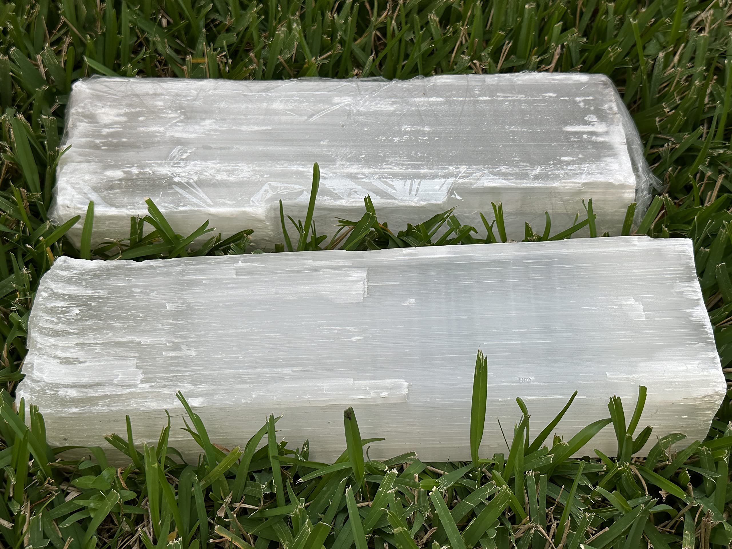 GAF TREASURES natural white selenite log from Morocco