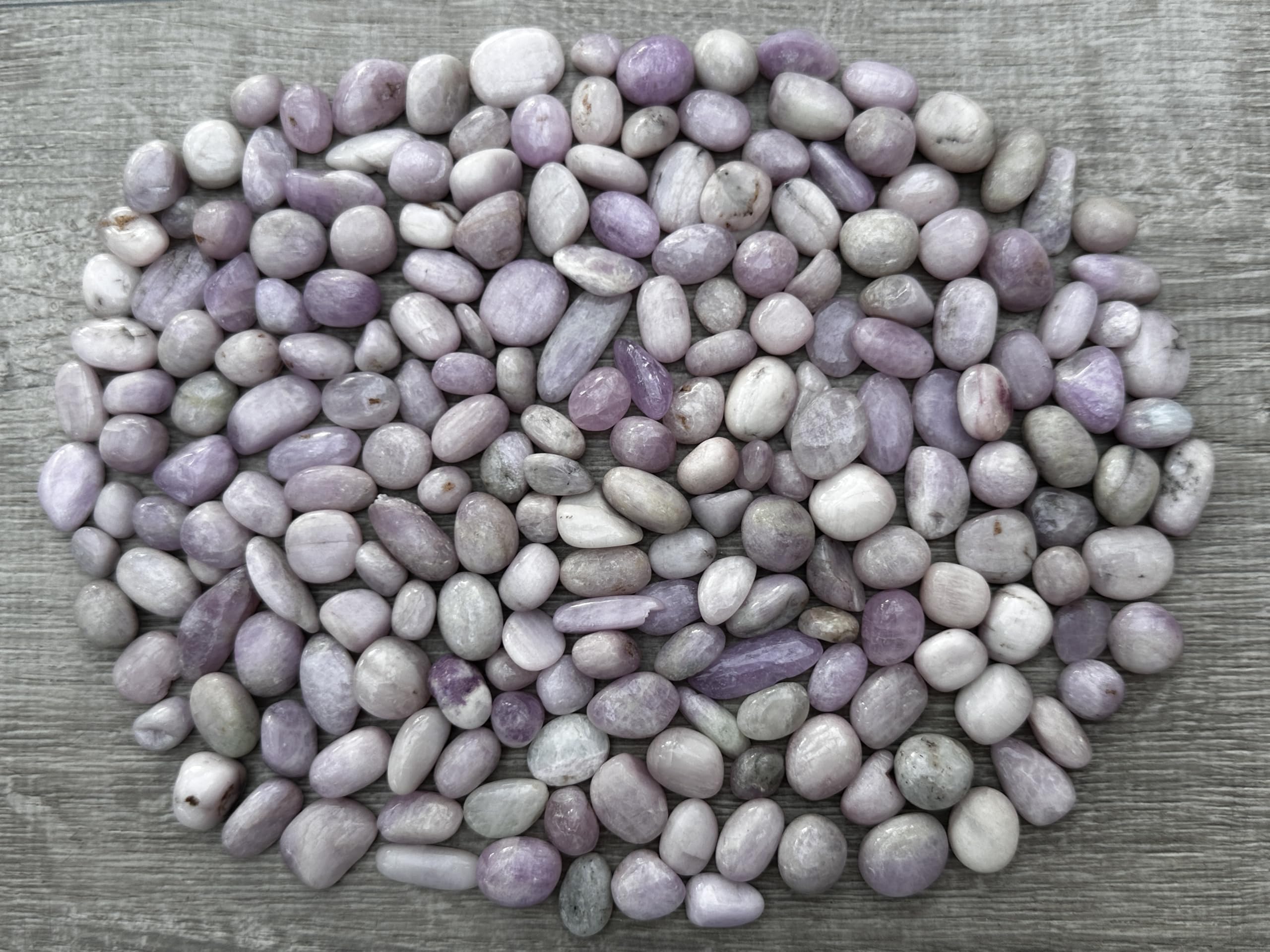 GAF TREASURES Kunzite half-pound tumbled stones for calming energy and mindful practice