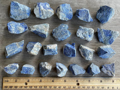 GAF Treasures blue lapis lazuli stones with unique patterns for creative displays.