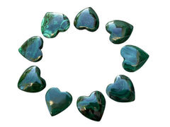 GAF TREASURES malachite heart natural for mindful meditation and grounding.