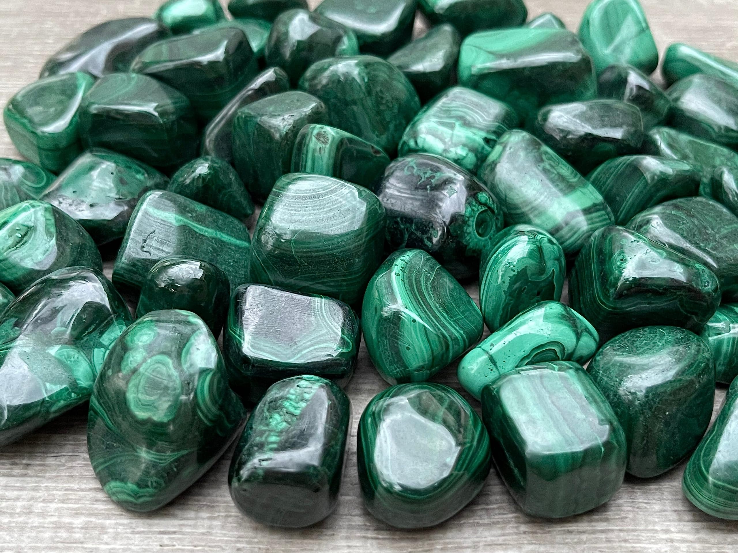 GAF TREASURES Malachite pocket stones for everyday carry