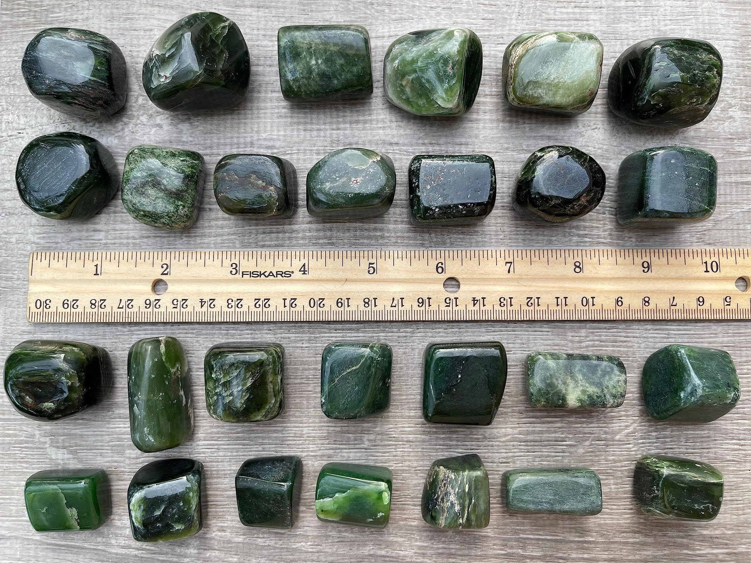 GAF Treasures jade stones vary in shape color and pattern for unique art
