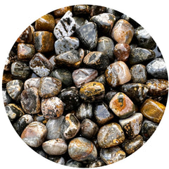 GAF TREASURES Ocean Jasper tumbled stones for mindful collection and on-the-go calm.