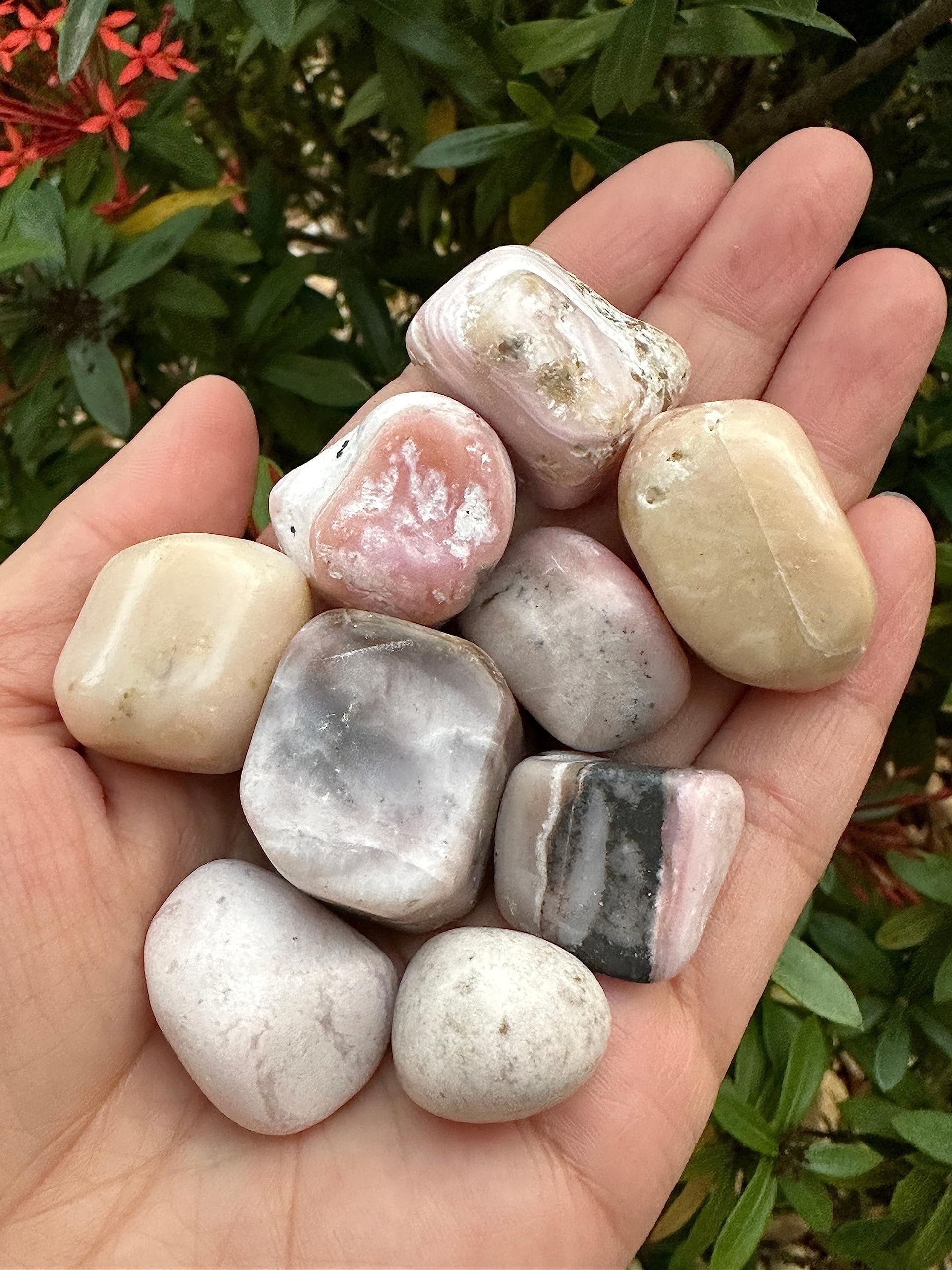 GAF TREASURES pink opal polished rocks for crystal grids and energy work
