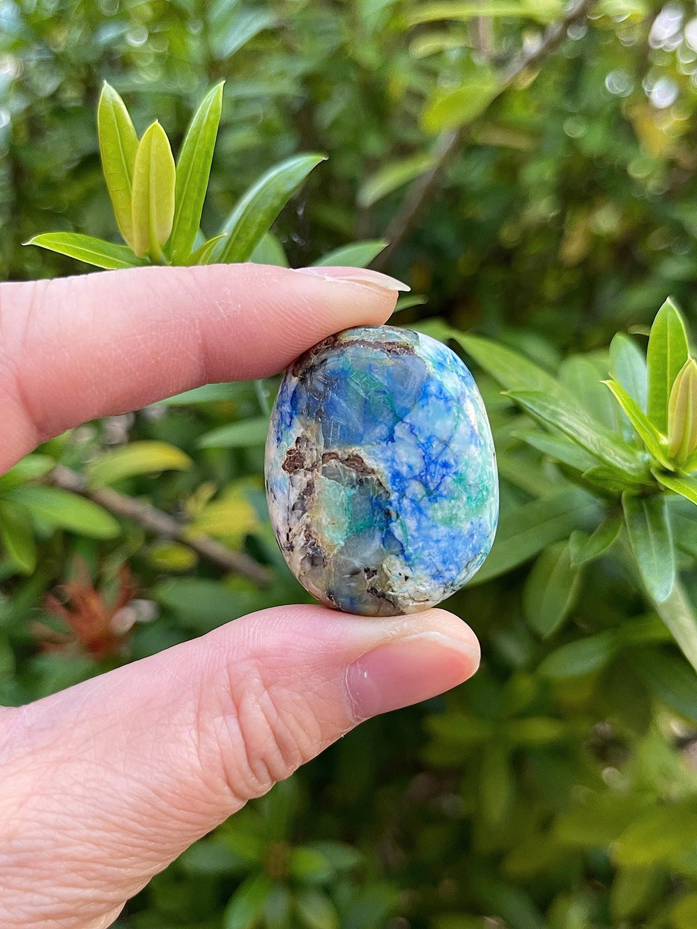 GAF Treasures polished azurite malachite crystals ideal for energy work and grid layouts.