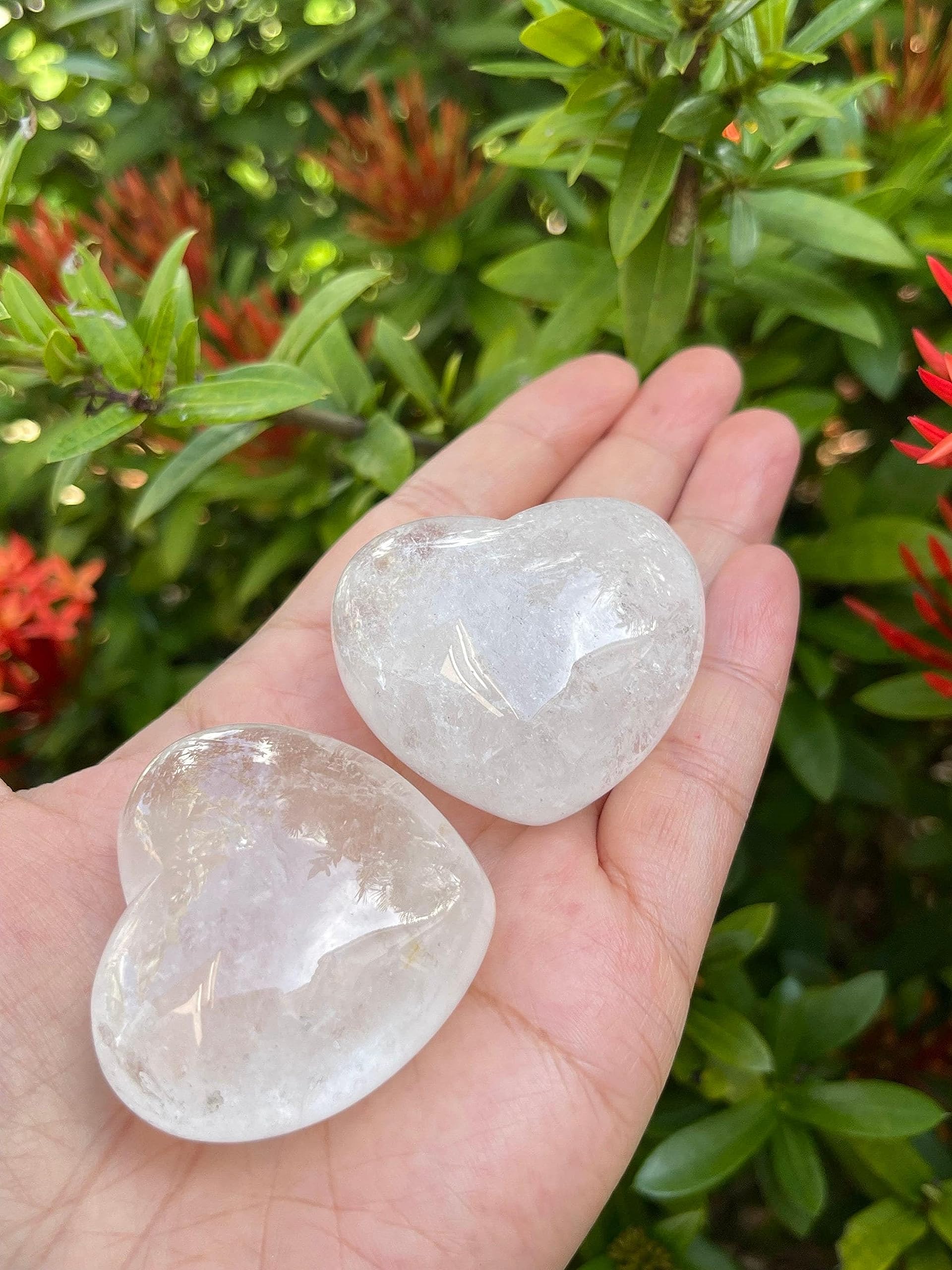 GAF Treasures polished clear quartz heart enhances energy focus during rituals