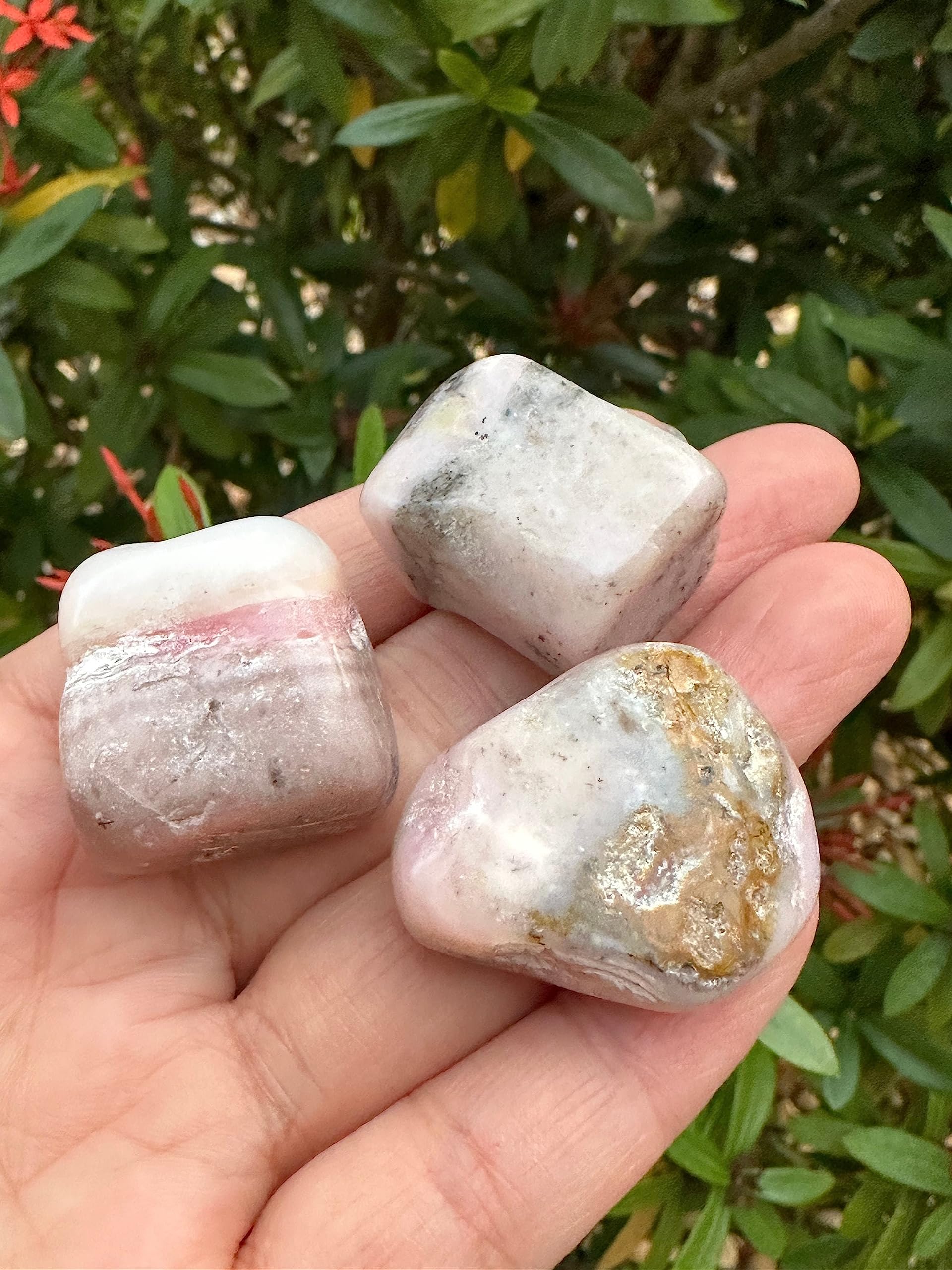GAF TREASURES polished pink opal gemstone enhances meditative focus