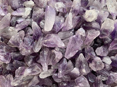 GAF TREASURES rough amethyst points closeup highlighting natural facets for meditation