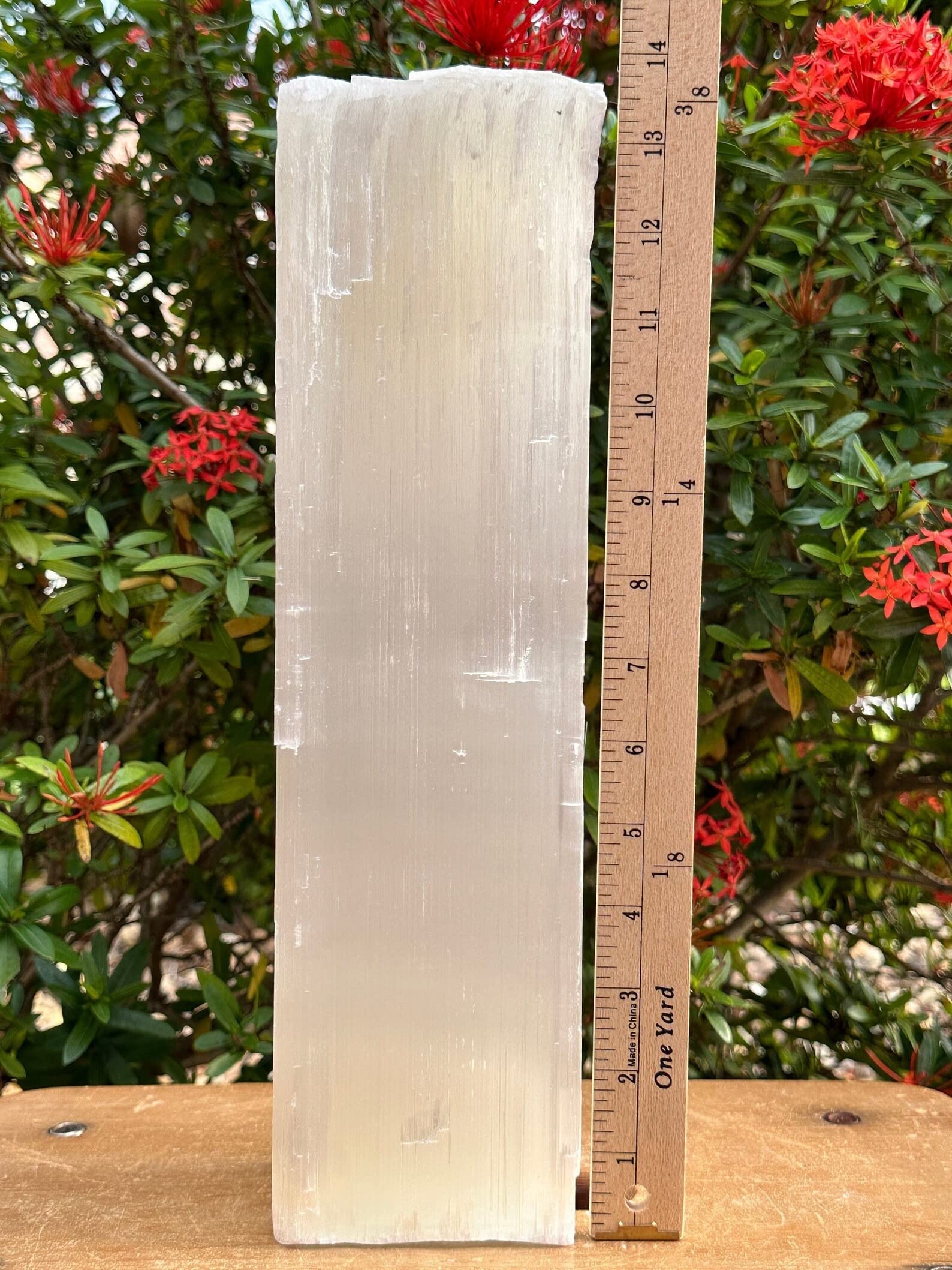 GAF TREASURES selenite log fireplace decor — decorative accent, not for burning.