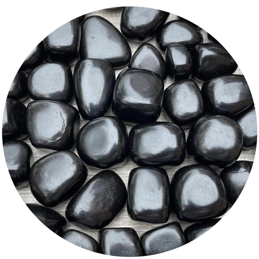 GAF TREASURES Shungite tumbled stones, grade A quality, ideal for energy work.