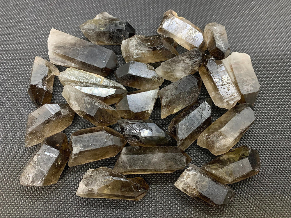 GAF TREASURES smoky quartz point crystal-healing piece absorbs negativity for personal space.