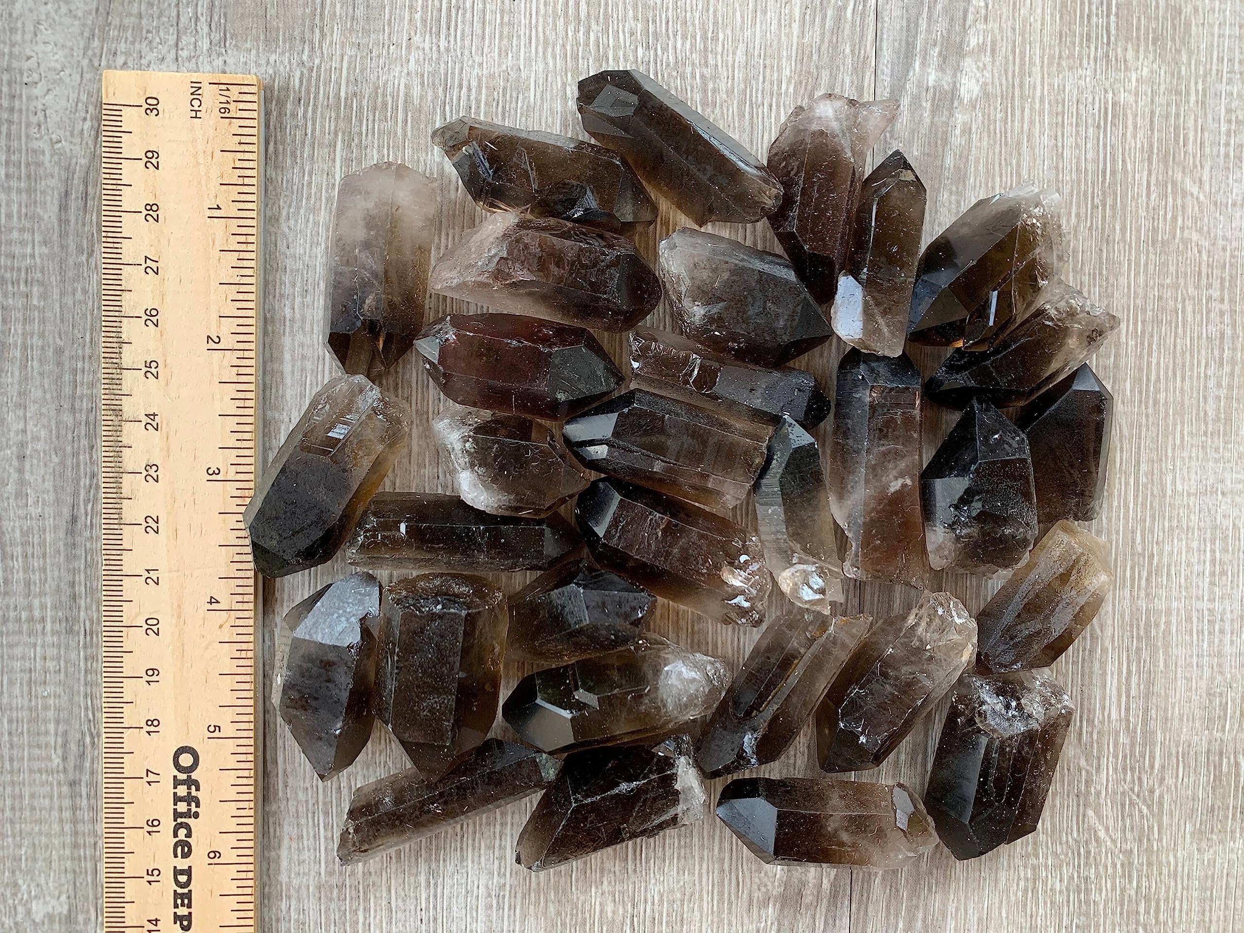 GAF TREASURES smoky quartz point grid-work accessory promotes mindful spaces.