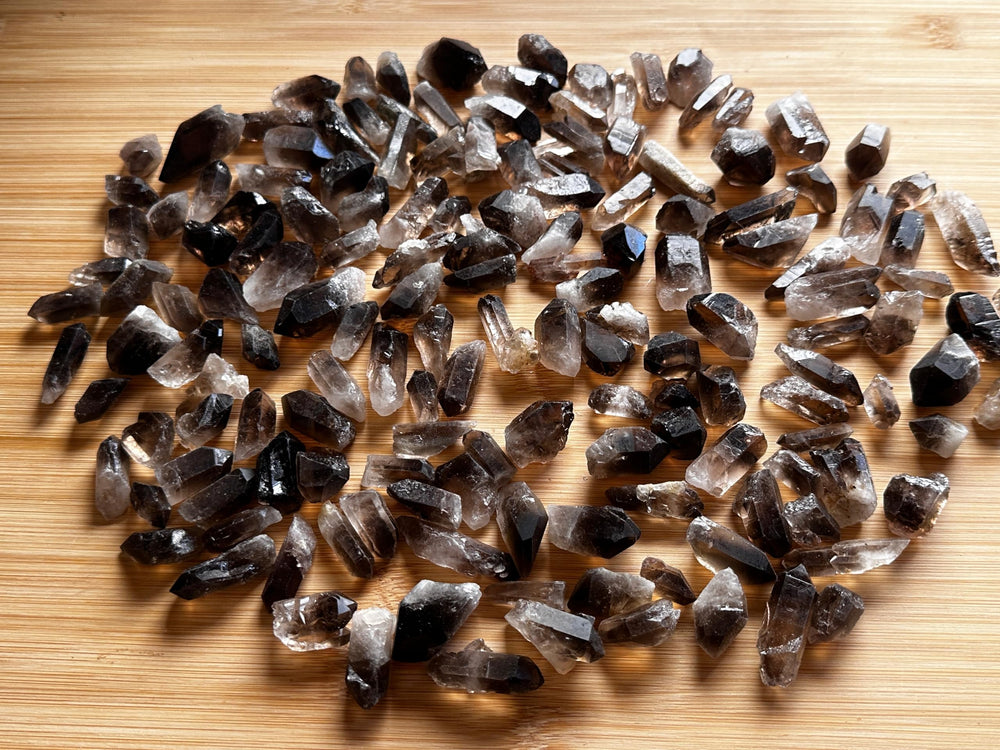 GAF TREASURES Smoky Quartz Point grid-ready stone for crystal layouts and energy-aware decor