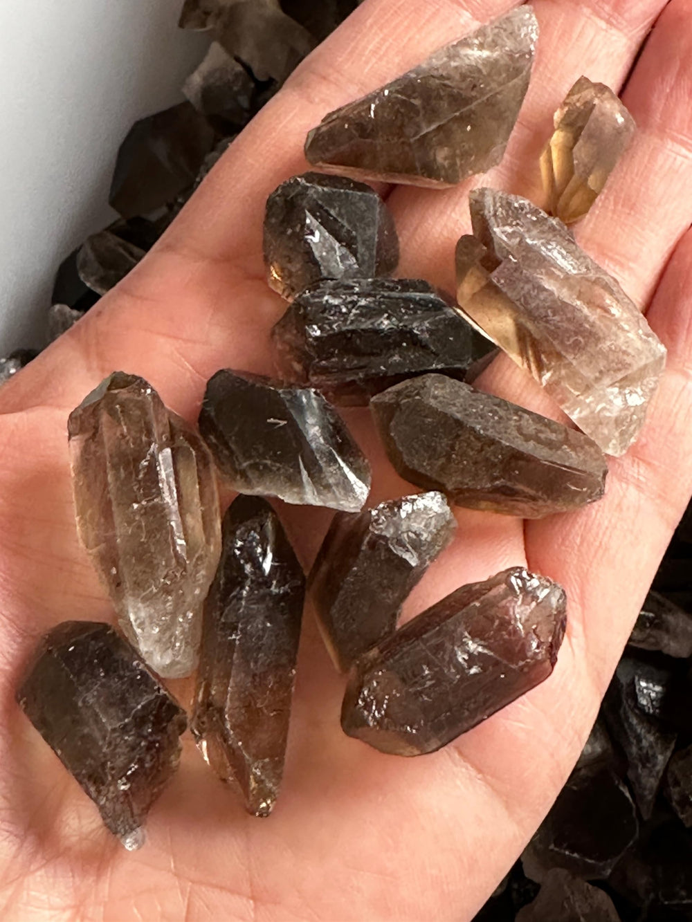 GAF TREASURES Smoky Quartz Point rough stones vary batch to batch for unique shipments