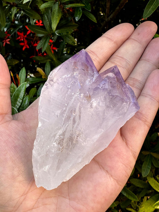GAF TREASURES XL amethyst point, detailed surface for display and calm ambiance.