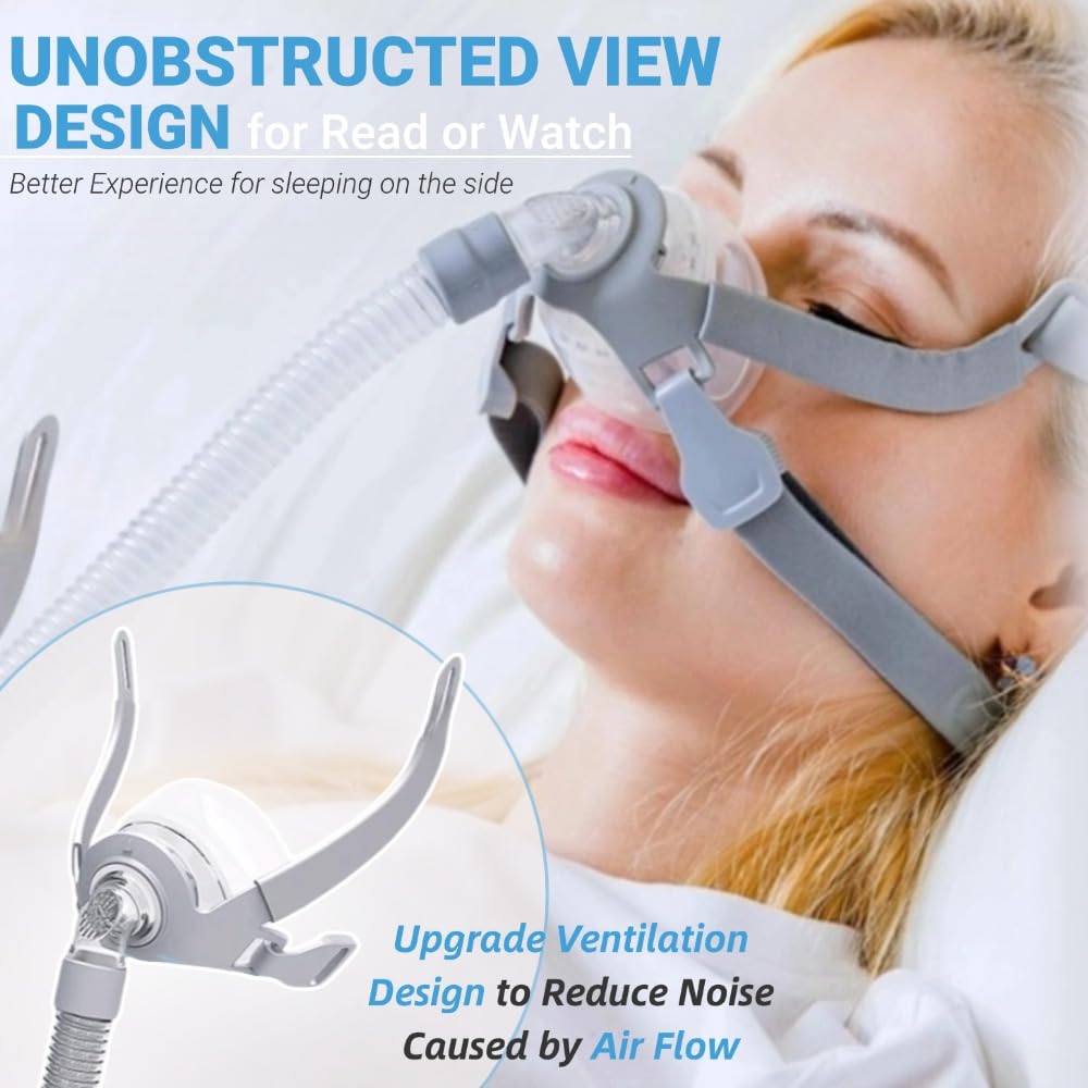 GAHQB CPAP mask adjustable forehead support demonstrating versatile fit.