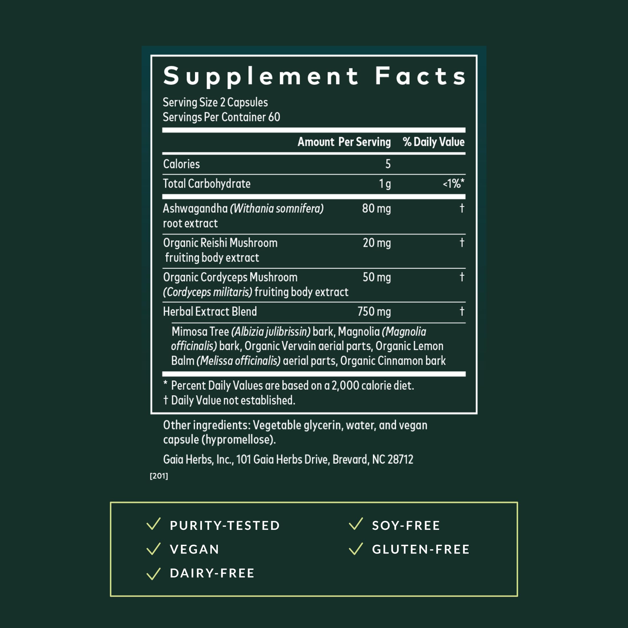 Gaia Herbs ashwagandha capsules designed for stress-support routines