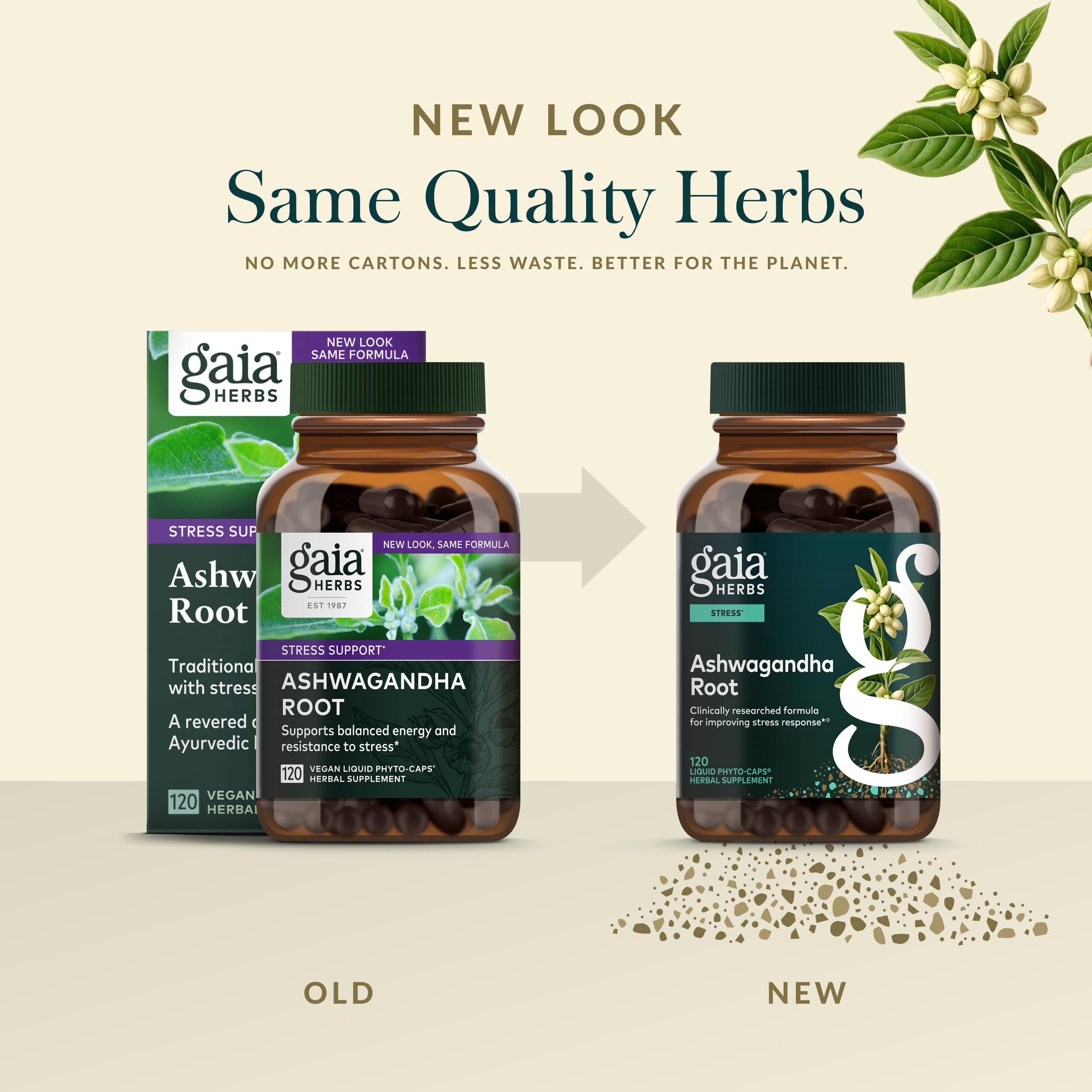 Gaia Herbs Ashwagandha Root science and nature concept visuals