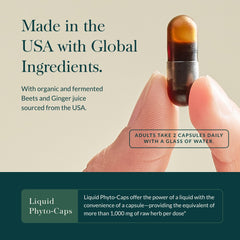 Gaia Herbs bottle front label with dairy-free and gluten-free claims.
