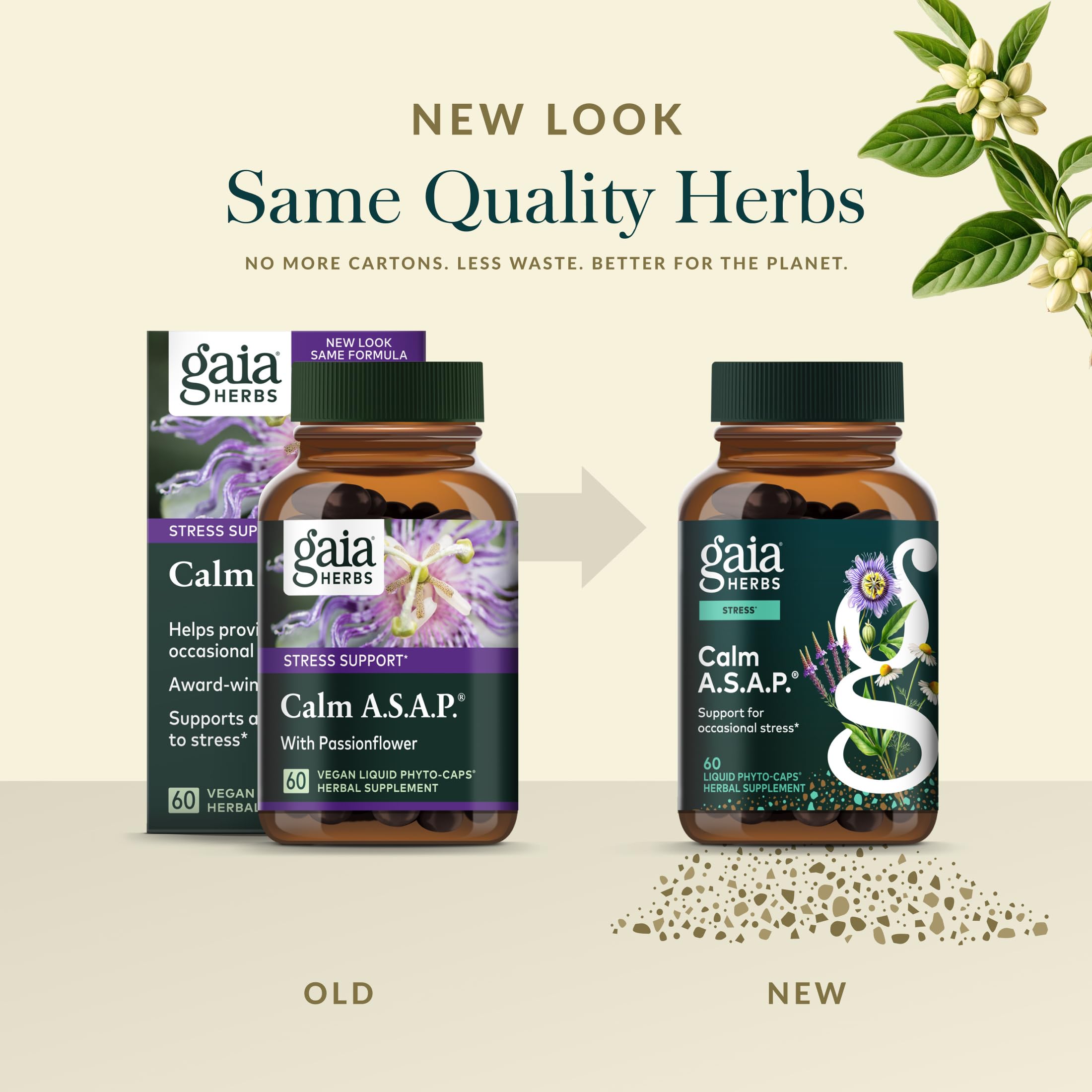 Passionflower focus in Gaia Herbs Calm A.S.A.P. for relaxed focus