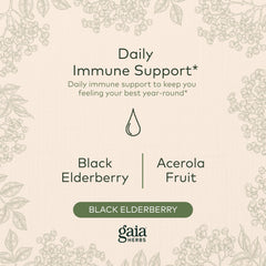 Ingredients panel highlights four whole-food ingredients from Gaia Herbs