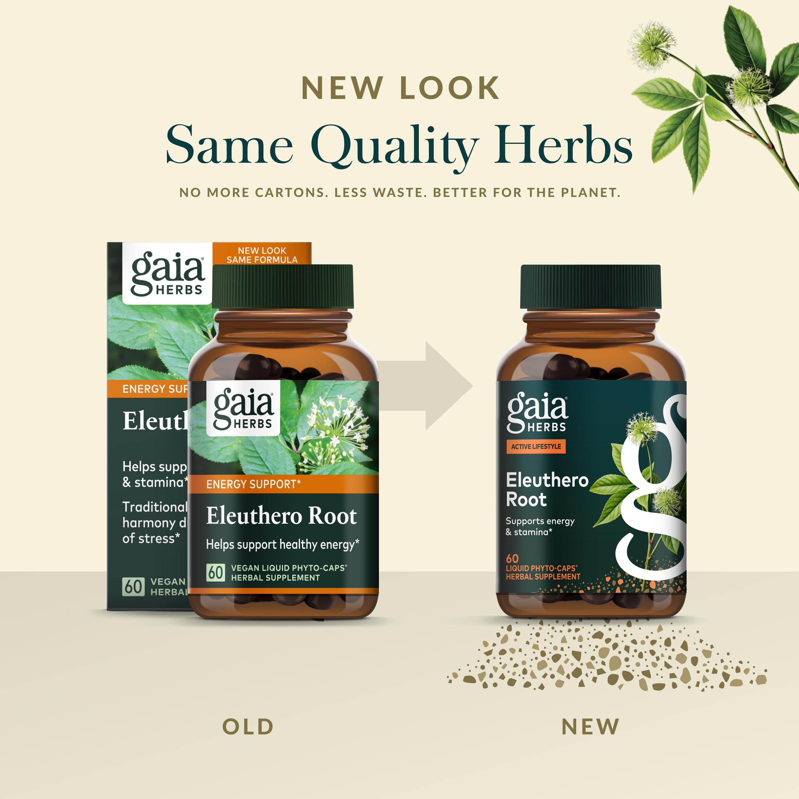 Gaia Herbs Eleuthero Root used during daily activities.