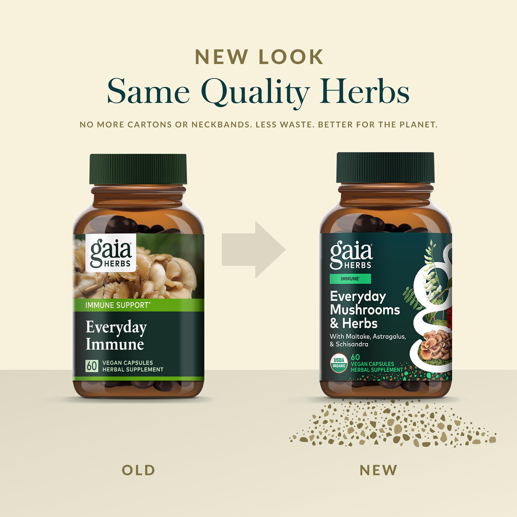 Gaia Herbs Everyday Immune chaga image showing earthy mushroom formula