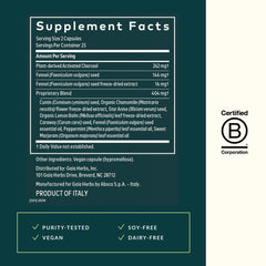 Gaia Herbs activated charcoal capsules for gentle digestive comfort.