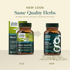 Gaia Herbs bottle resting on a kitchen counter for daily use