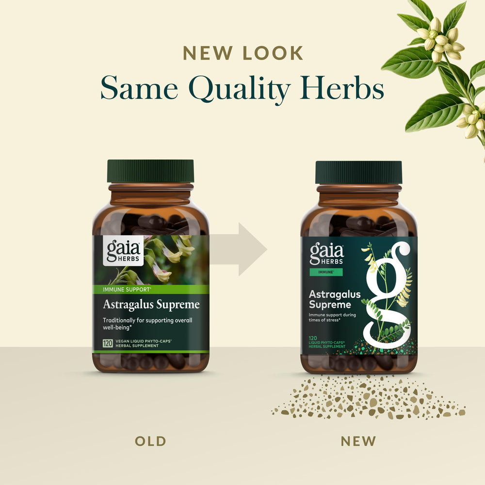 Gaia Herbs immune support graphic illustrating holistic herb benefits.