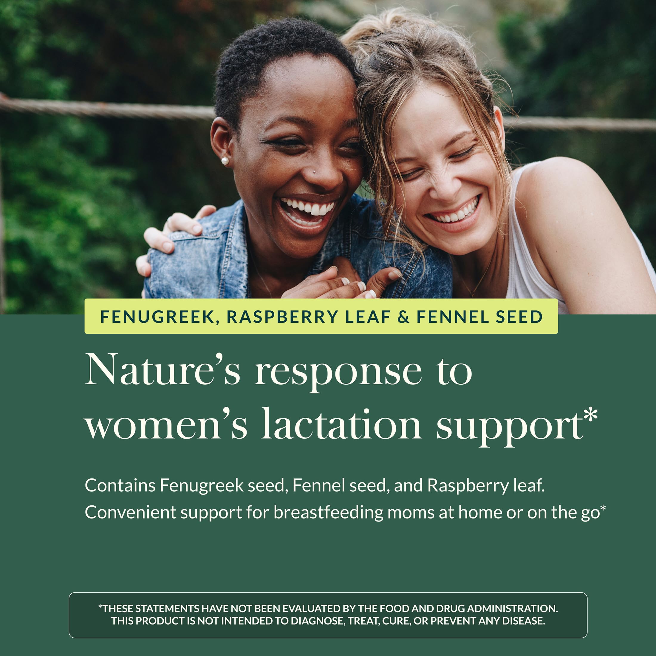 Gaia Herbs raspberry leaf ingredient highlighted, a classic herb in women's wellness blends.
