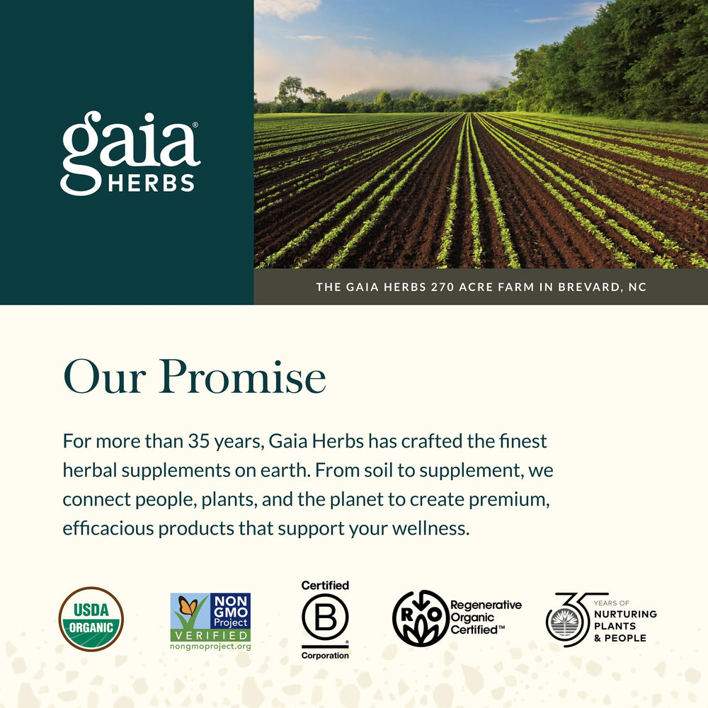 Gaia Herbs Lactation Support packaging box, eco-friendly packaging and branding.
