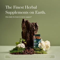 Gaia Herbs Lion's Mane label close-up showing organic cultivation and quality