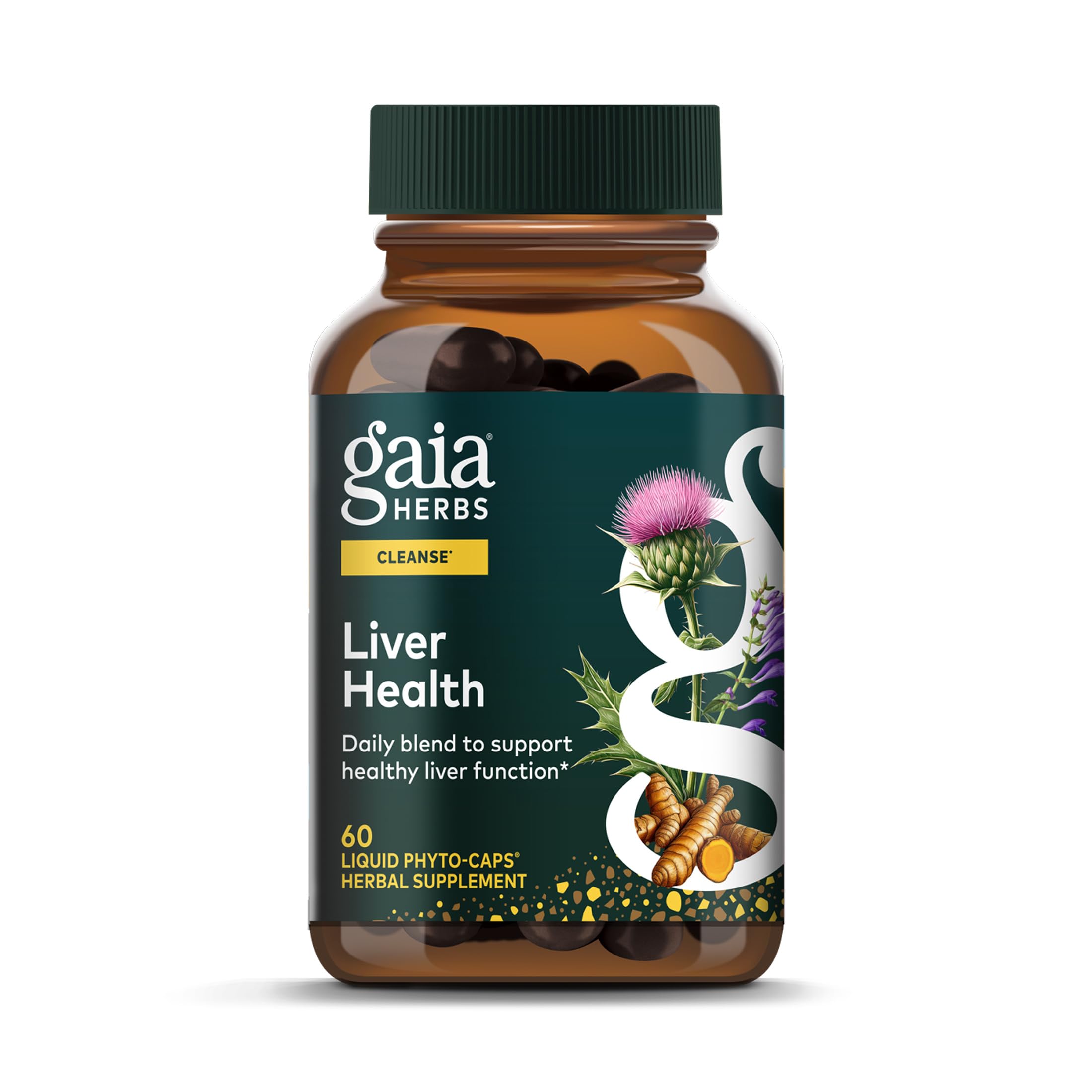Gaia Herbs Liver Health bottle front for daily use.