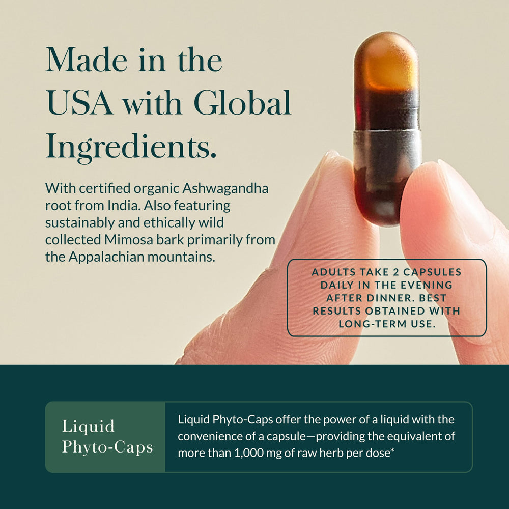 Gaia Herbs magnolia bark close-up shows plant-based calming notes