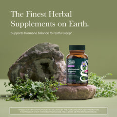 Gaia Herbs Menopause Nighttime capsules close-up showing vegan phyto-caps for nightly use.