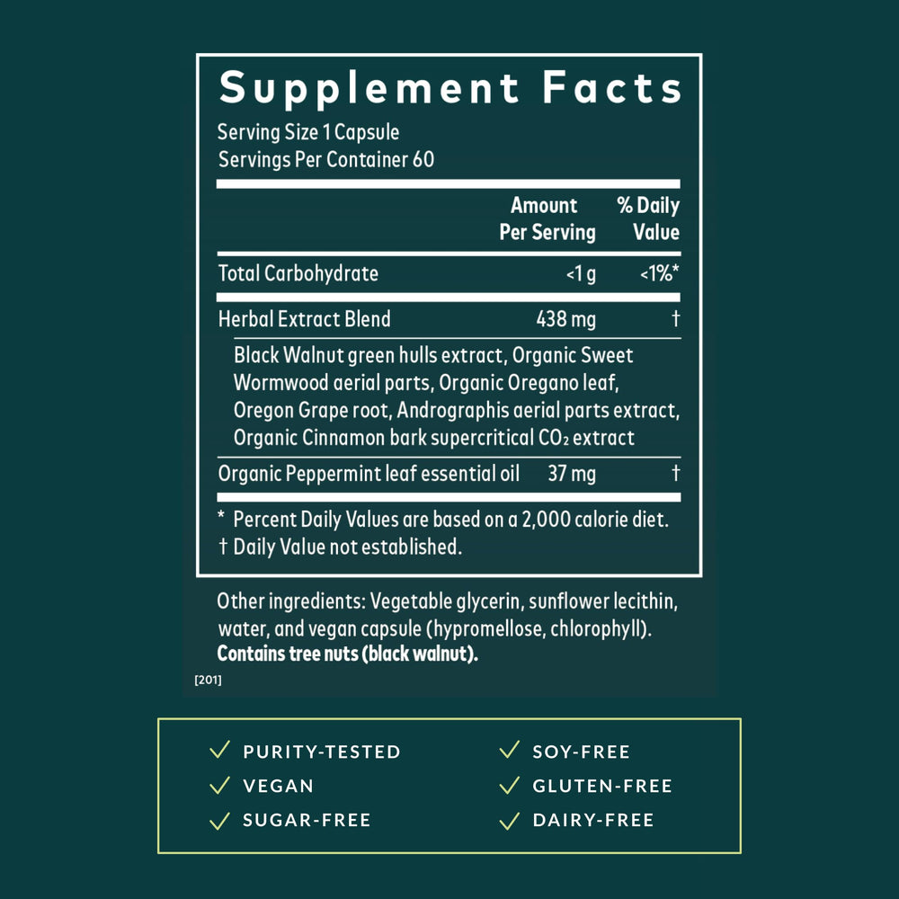 Sweet wormwood and oregano in Gaia Herbs Microbiome Cleanse blend for digestive wellness