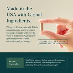 Gaia Herbs Milk Thistle label details emphasize European extraction expertise