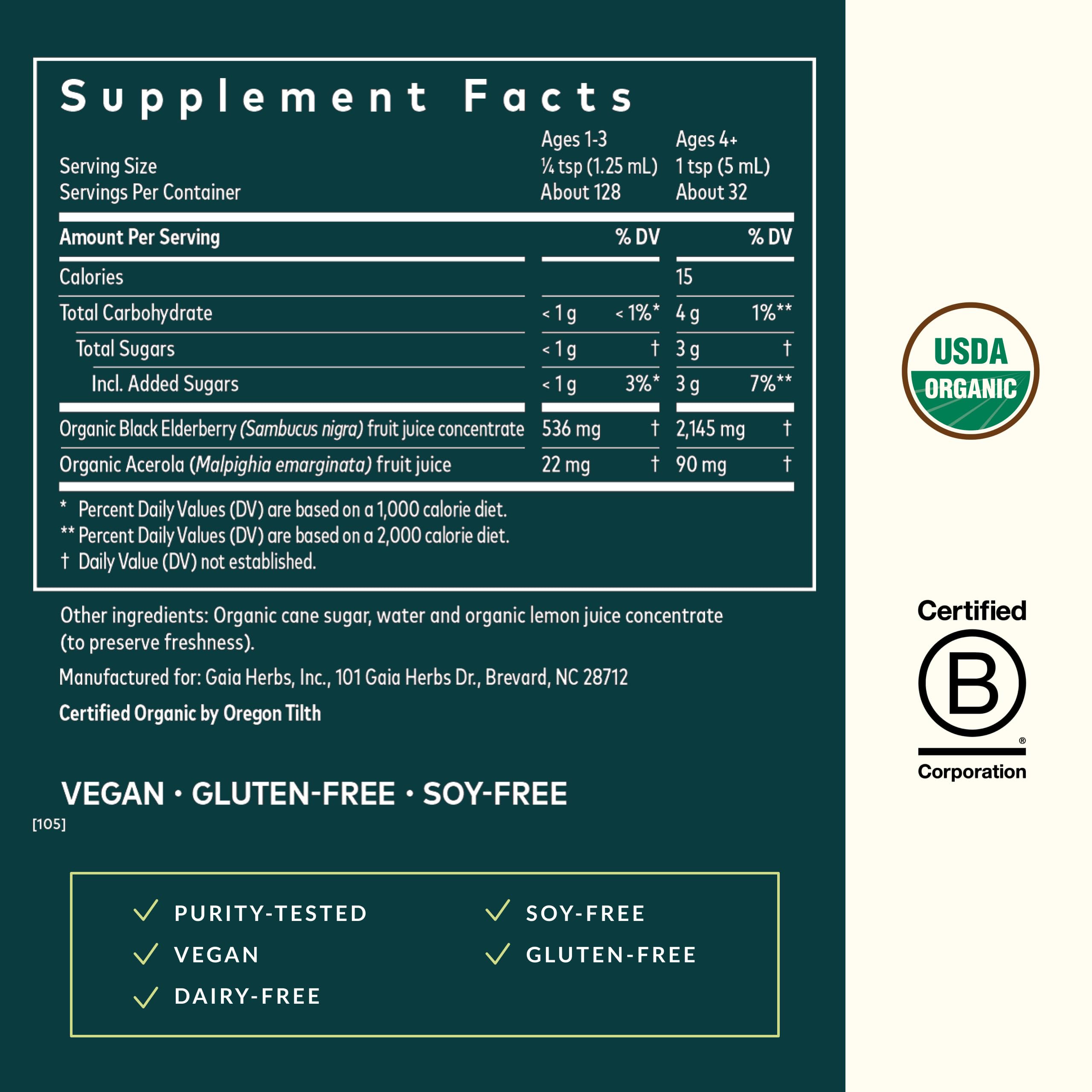 Organic elderberry ingredients from Gaia Herbs highlight quality and vitality.