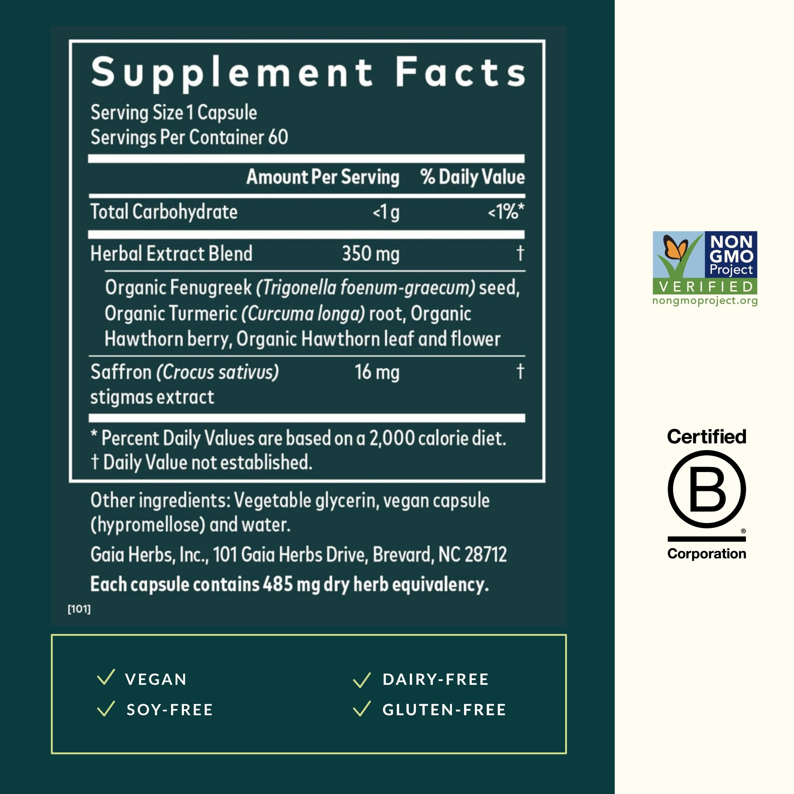 Gaia Herbs saffron capsules from Period Cycle Serenity may support a positive mood.