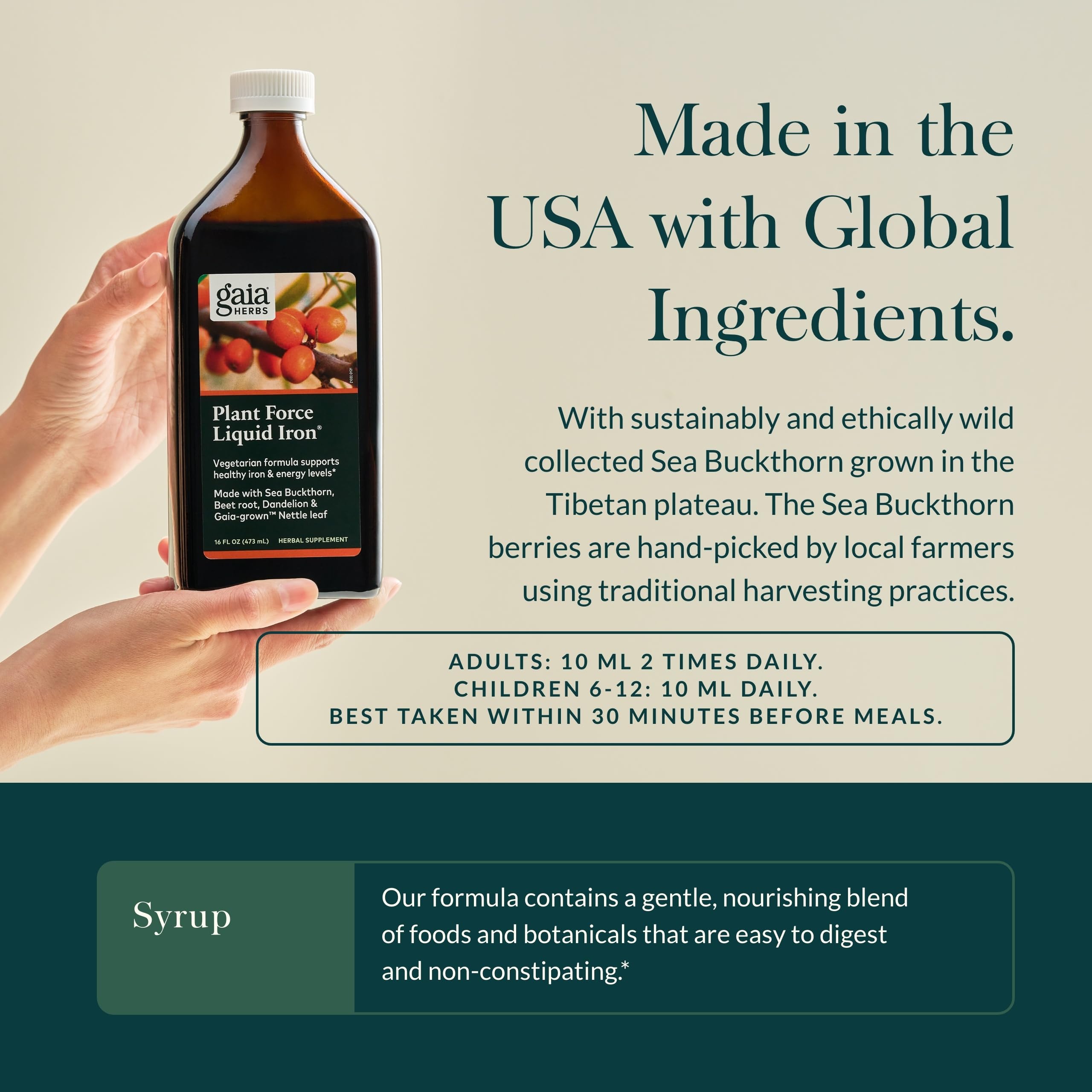 Gaia Herbs Plant Force Liquid Iron beet root, a colorful iron delivery option